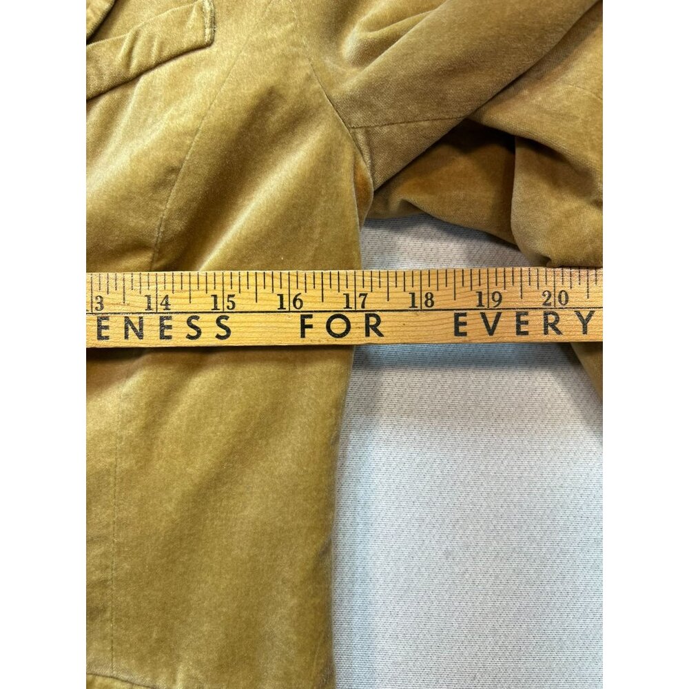 Old Navy Women's Velvet 2 Button Blazer Jacket Long Sleeve Size S Khaki Tan - Picture 9 of 11